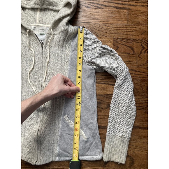 Saturday Sunday Anthropologie Full Zip Hoodie Womens Small Gray Wool Blend Knit - Picture 8 of 10